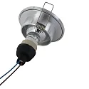 Steinhauer Luminaria empotrable PÉLITE SPOT redondo, rígido, con cable abierto GU10 IP44, acero cepillado regulable