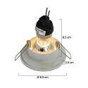 Steinhauer recessed luminaire PÉLITE SPOT round, rigid, with open cable GU10 IP44, white matt dimmable