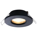 Steinhauer Luminaria empotrable PÉLITE SPOT redondo, rígido, con cable abierto GU10 IP44, negro mate regulable
