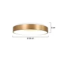 Luminaria de techo RINGLEDE - Ø 38CM redondo, medio, directo / indirecto IP20, dorado regulable