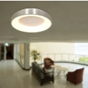 Steinhauer Luminaria de techo RINGLEDE - Ø 38CM redondo, medio, directo / indirecto IP20, plata cepillado regulable