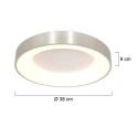 Steinhauer Luminaria de techo RINGLEDE - Ø 38CM redondo, medio, directo / indirecto IP20, plata cepillado regulable