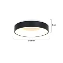 Steinhauer ceiling luminaire RINGLEDE - Ø 38CM round, medium, direct / indirect IP20, black matt dimmable