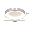 Steinhauer Luminaria de techo RINGLEDE - Ø 48CM grande, redondo, directo / indirecto IP20, plata cepillado regulable