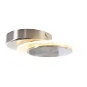 Steinhauer wall and ceiling luminaire LIDO round, adjustable, indirect, perforated IP20, steel brushed dimmable