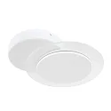 Steinhauer Luminaria de pared y techo LIDO redondo, ajustable, indirecta, perforado IP20, blanco mate regulable