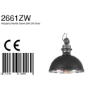 Mexlite Luminaria colgante GAEVE grande, redondo E27 IP20, negro mate regulable