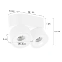 Mexlite ceiling luminaire FEZ 2 flames IP20, white dimmable