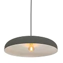 Steinhauer Luminaria colgante KRISIP abajo, de 1 llama, plano E27 IP20, gris, mate regulable