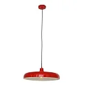 Luminaria colgante KRISIP abajo, de 1 llama, plano E27 IP20, rojo regulable