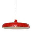 Luminaria colgante KRISIP abajo, de 1 llama, plano E27 IP20, rojo regulable