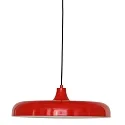 Luminaria colgante KRISIP abajo, de 1 llama, plano E27 IP20, rojo regulable