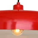 Luminaria colgante KRISIP abajo, de 1 llama, plano E27 IP20, rojo regulable