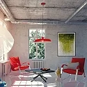Luminaria colgante KRISIP abajo, de 1 llama, plano E27 IP20, rojo regulable