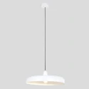 Steinhauer Luminaria colgante KRISIP abajo, de 1 llama, plano E27 IP20, blanco mate regulable