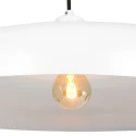 Steinhauer Luminaria colgante KRISIP abajo, de 1 llama, plano E27 IP20, blanco mate regulable