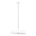 Steinhauer Luminaria colgante KRISIP abajo, de 1 llama, plano E27 IP20, blanco mate regulable