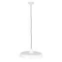 Steinhauer Luminaria colgante KRISIP abajo, de 1 llama, plano E27 IP20, blanco mate regulable