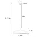 Steinhauer Luminaria colgante KRISIP abajo, de 1 llama, plano E27 IP20, blanco mate regulable