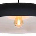 Steinhauer pendant luminaire KRISIP down, 1 flame, flat E27 IP20, black matt dimmable