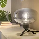 Steinhauer Luminaria de mesa REFLEXION - Ø 22CM de 1 llama, plano, con interruptor, con enchufe E27 IP20, negro mate 