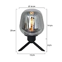 Steinhauer table lamp REFLEXION - Ø 14CM 1 flame, with switch, with plug E27 IP20, black matt 