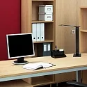 Steinhauer Luminaria de mesa SERENADE giratorio, CCT Switch, inclinable, con regulador táctil IP20, negro mate regulable