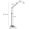 Steinhauer Luminaria de pedestal SERENADE CCT Switch, ajustable, con regulador táctil IP20, aluminio cepillado regulable