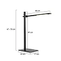 Mexlite Luminaria de escritorio STEKK inclinable, con regulador táctil IP20, negro mate regulable