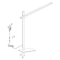 Mexlite Luminaria de escritorio STEKK inclinable, con regulador táctil IP20, negro mate regulable