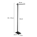 Mexlite Luminaria de pedestal STEKK inclinable, con regulador táctil IP20, negro mate regulable
