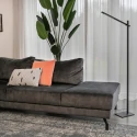 Mexlite Luminaria de pedestal STEKK inclinable, con regulador táctil IP20, negro mate regulable