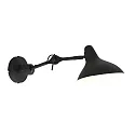 Luminaria de pared KASKET con interruptor, con brazo articulado, con enchufe E27 IP20, negro mate 