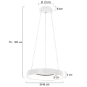 Steinhauer Luminaria colgante RINGLEDE - Ø 48CM grande, redondo, directo / indirecto IP20, blanco mate regulable
