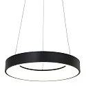 Steinhauer pendant luminaire RINGLEDE - Ø 48CM large, round, direct / indirect IP20, black matt dimmable