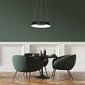 Steinhauer pendant luminaire RINGLEDE - Ø 48CM large, round, direct / indirect IP20, black matt dimmable