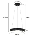 Steinhauer pendant luminaire RINGLEDE - Ø 48CM large, round, direct / indirect IP20, black matt dimmable