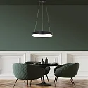 Steinhauer pendant luminaire RINGLEDE - Ø 48CM large, round, direct / indirect IP20, black matt dimmable