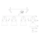 Luminaria de techo GEARWOOD de 4 llamas, ajustable E27 IP20