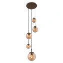Steinhauer pendant luminaire BOLLIQUE 5 flames E27 IP20, cocoa dimmable