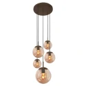 Steinhauer pendant luminaire BOLLIQUE 5 flames E27 IP20, cocoa dimmable