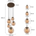 Steinhauer pendant luminaire BOLLIQUE 5 flames E27 IP20, cocoa dimmable