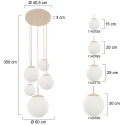Steinhauer pendant luminaire BOLLIQUE 5 flames E27 IP20, creme dimmable