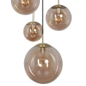 Steinhauer Luminaria colgante BOLLIQUE de 5 llamas E27 IP20, ámbar, latón, negro regulable