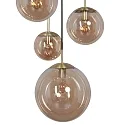 Steinhauer Luminaria colgante BOLLIQUE de 5 llamas E27 IP20, ámbar, latón, negro regulable