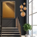 Steinhauer Luminaria colgante BOLLIQUE de 5 llamas E27 IP20, ámbar, latón, negro regulable