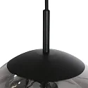 Steinhauer Luminaria colgante BOLLIQUE de 5 llamas, redondo E27 IP20, negro mate regulable