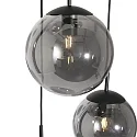 Steinhauer Luminaria colgante BOLLIQUE de 5 llamas, redondo E27 IP20, negro mate regulable