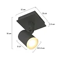 Steinhauer Foco POINTS NOIRS de 1 llama, cilíndrico, ajustable GU10 IP44, negro mate regulable