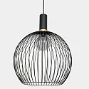 Mexlite Mexlite Pendant luminaire AUREOLE, 1 flame, with gold ring, 45cm, black
